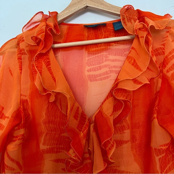 Orange Ruffle Blouse - Picture 3 of 4